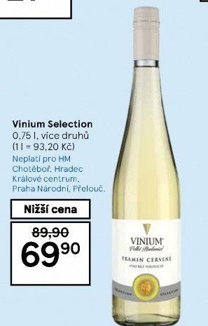 Vína Vinium Selection Velké Pavlovice