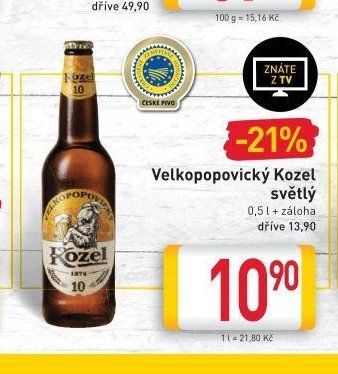 Velkopopovický Kozel světlý