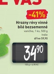 Hrozny révy vinné bílé bezsemenné