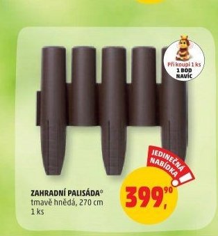 ZAHRADNÍ PALISÁDA tmavě hnědá, 270 cm
