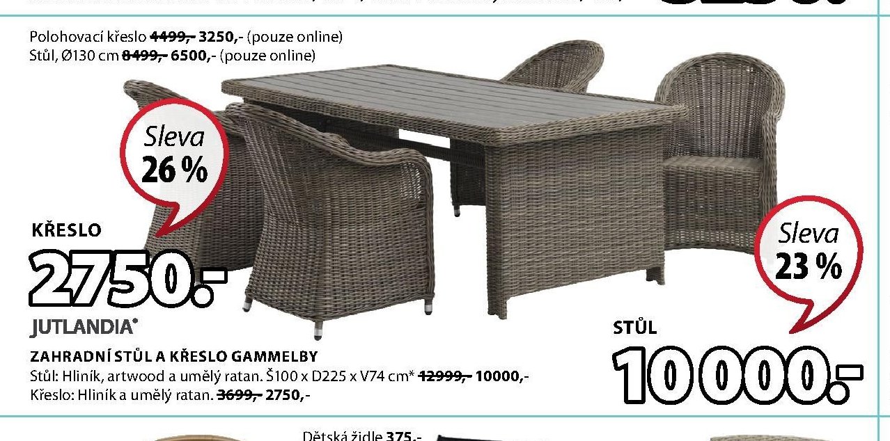 Zahradní stůl a křeslo Gammelby - Jysk akcniletaky.com