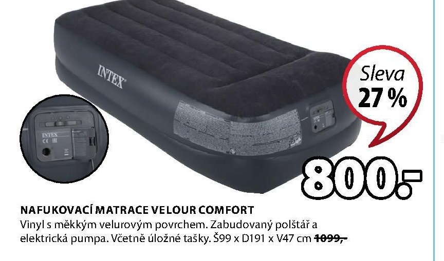 NAFUKOVACÍ MATRACE VELOUR COMFORT - Jysk akcniletaky.com