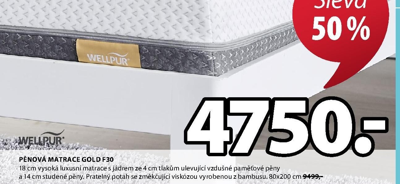 Matrace WELLPUR GOLD F30 - Jysk akcniletaky.com
