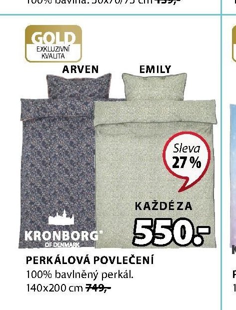 PERKÁLOVÁ POVLEČENÍ ARVEN, EMILY - Jysk akcniletaky.com