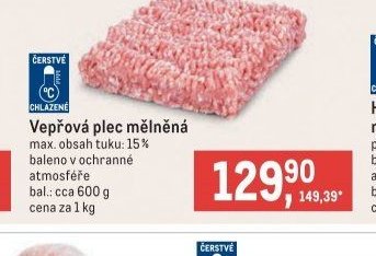 Vepřová plec mělněná