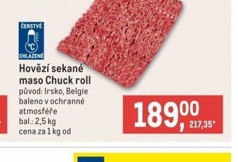 Hovězí sekané maso Chuck roll