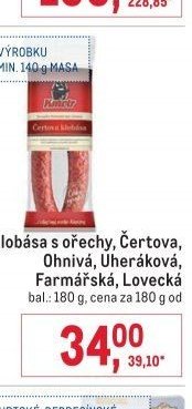 Klobása s ořechy, Čertova, Ohnivá, Uheráková, Farmářská, Lovecká