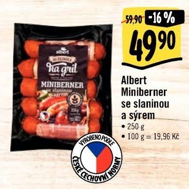 Albert Miniberner se slaninou a sýrem
