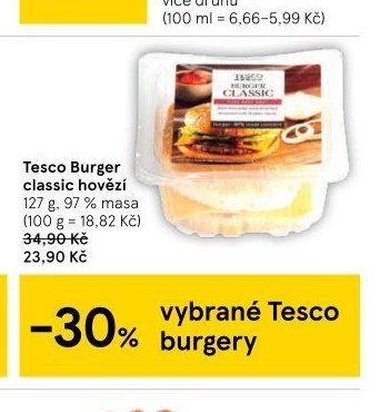 Tesco Burger classic hovězí