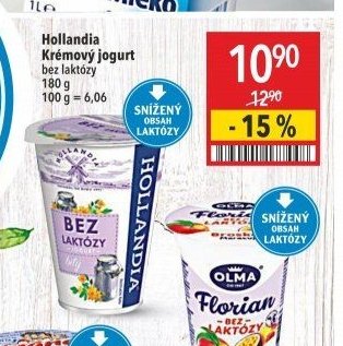 Hollandia Krémový jogurt bez laktózy 180 g