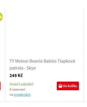 TY Meteor Beanie Babies Tlapková patrola - Skye