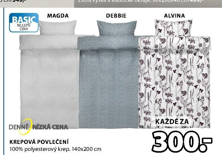 Krepová povlečení Magda, Debbie, Alvina