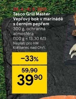 Tesco Grill Master Vepřový bok v marinádě