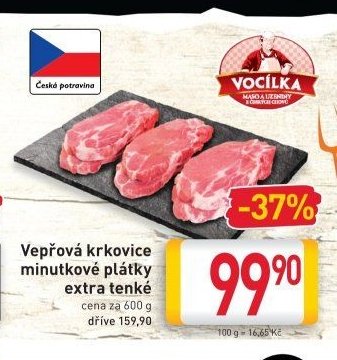Vepřová krkovice minutkové plátky extra tenké