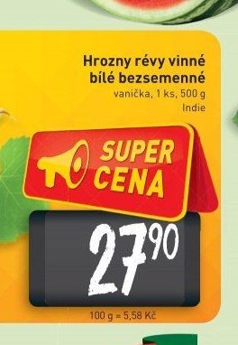 Hrozny révy vinné bílé bezsemenné