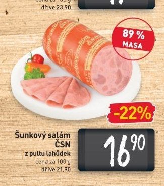 Šunkový salám ČSN z pultu lahůdek