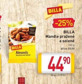 BILLA Mandle pražené a solené