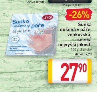 Šunka dušená v páře, venkovská, selská