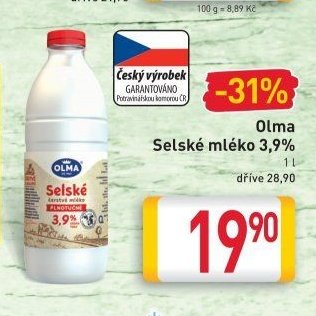 Olma Selské mléko 3,9 %