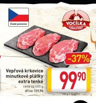 Vepřová krkovice minutkové plátky extra tenké