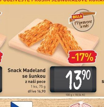 Snack Madeland se šunkou