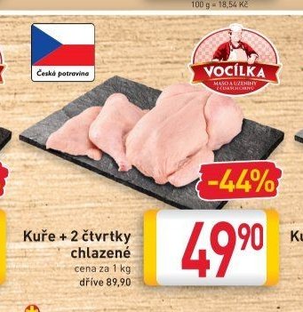 Kuře + 2 čtvrtky chlazené