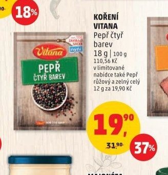 KOŘENÍ VITANA Pepř čtyř barev