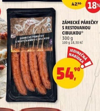 Zámecké párečky s restovanou cibulkou