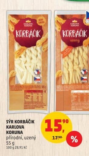 Sýr korbáčik Karlova Koruna