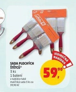 Sada plochých štětců 3 ks