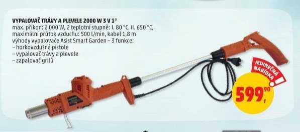 Vypalovač trávy a plevele 2000 W 3 v 1