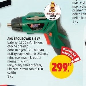 Aku šroubovák 3,6 V