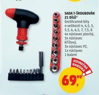 Sada T-šroubovák 21 dílů
