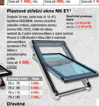 Plastové střešní okno NK E1 - UNI HOBBY akcniletaky.com