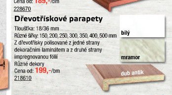 Dřevotřískové parapety - UNI HOBBY akcniletaky.com