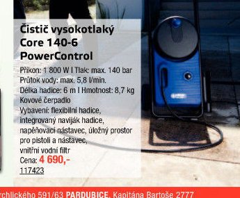 Čistič vysokotlaký Core 140-6 PowerControl - UNI HOBBY akcniletaky.com