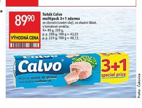 Tuňák Calvo multipack 3+1 zdarma