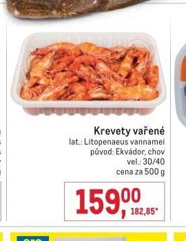 Krevety vařené