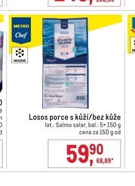 Losos porce s kůží/bez kůže
