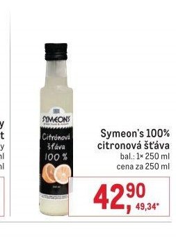 Symeon's 100% citronová šťáva