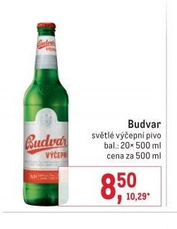 Budvar světlé výčepní pivo