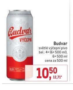 Budvar světlé výčepní pivo