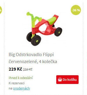 Big Odstrkovadlo Flippi červenozelené, 4 kolečka