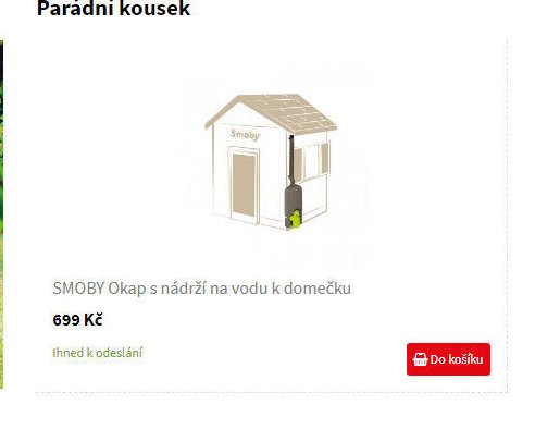 SMOBY Okap s nádrží na vodu k domečku