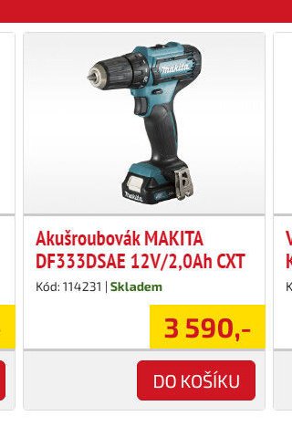 Akušroubovák MAKITA DF333DSAE 12V/2,0Ah CXT - UNI HOBBY akcniletaky.com