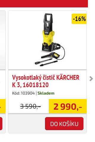 Vysokotlaký čistič KÄRCHER K 3, 16018120 - UNI HOBBY akcniletaky.com