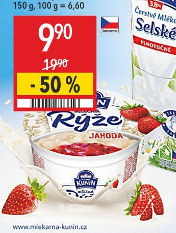 Kunín Mléčná rýže různé druhy