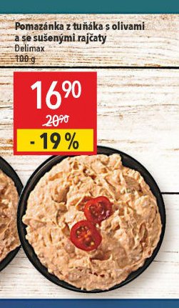 Pomazánka z tuňáka s olivami a se sušenými rajčaty Delimax