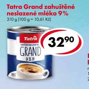 Tatra Grand zahuštěné neslazené mléko 9%