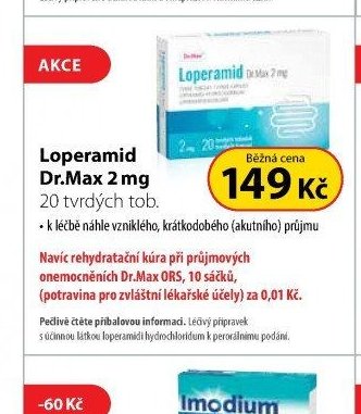 Loperamid Dr.Max 2 mg 20 tvrdých tob.